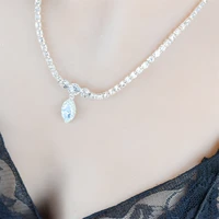 shine zircon pendant cryst necklace ear ring set simple niche design bridal rhinestone jewelry wedding evening dress accessories