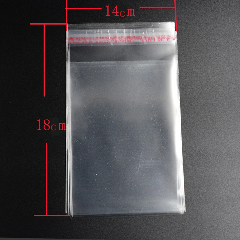 

Pouches 50pcs 14*18cm Clear Resealable Cellophane/BOPP/Poly Bags Transparent OPP Packing Plastic Bags Self Adhesive Seal