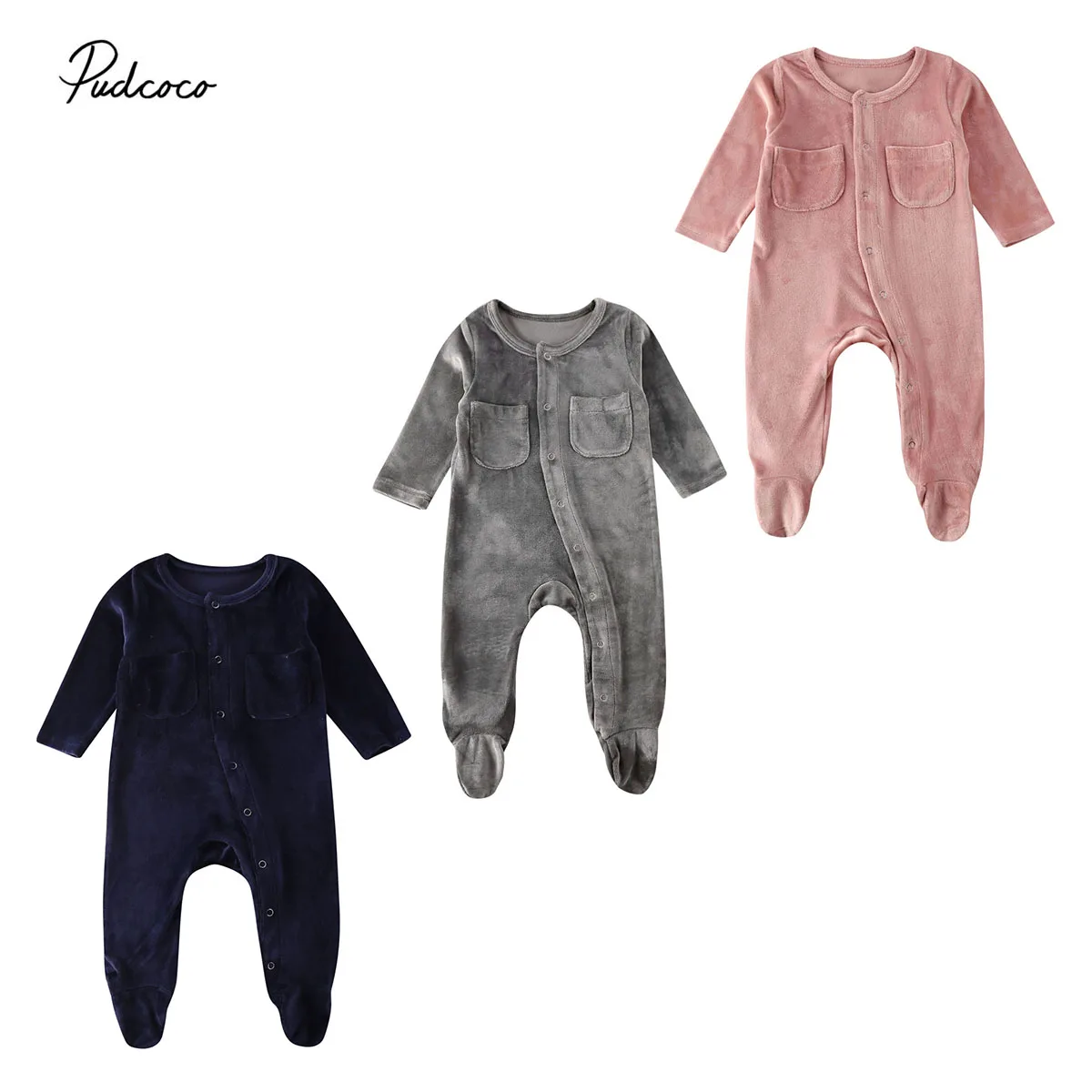 Комбинезон с длинным рукавом для новорожденных на возраст 0 18 месяцев|Ползунки