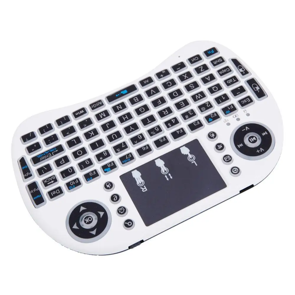 

MINI i8 2.4GHz 3-color Backlight Wireless Keyboard with Touchpad White