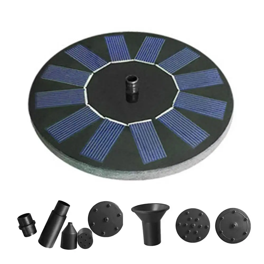 

Fountain Water Pump Solar Fountain Solar Water Pump 130mm Black Portable Durable Energy Saving Garden Fish Tank Lotus Leaf