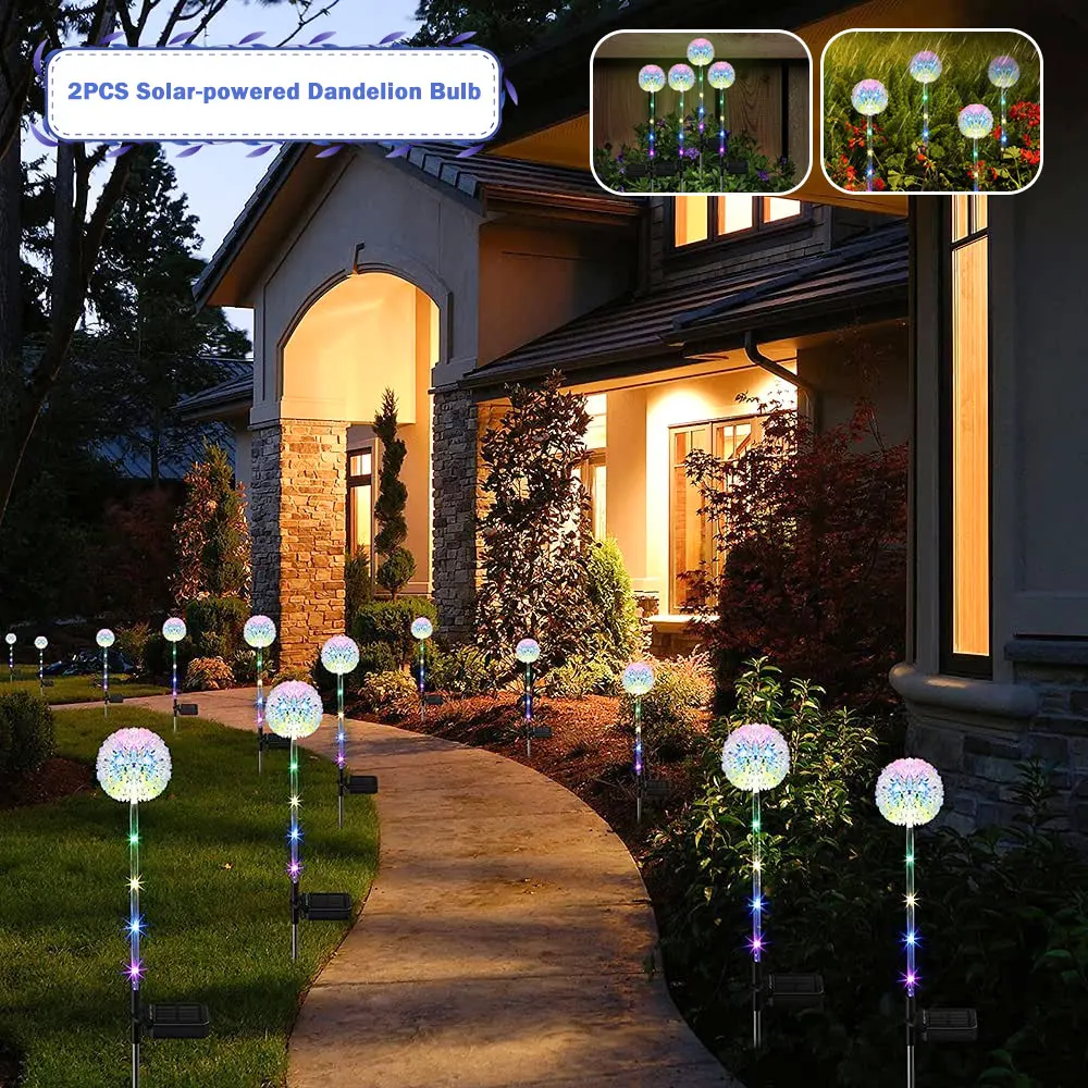 

2 Pc Solar fireworks lamp with 16 LED lights for garden fairy entrance garden patio and garage Outdoor Party Decoration