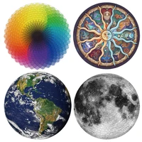 puzzles 1000pcs round jigsaw puzzles rainbow earth moon palette intellectual game for adults and kids puzzle gift