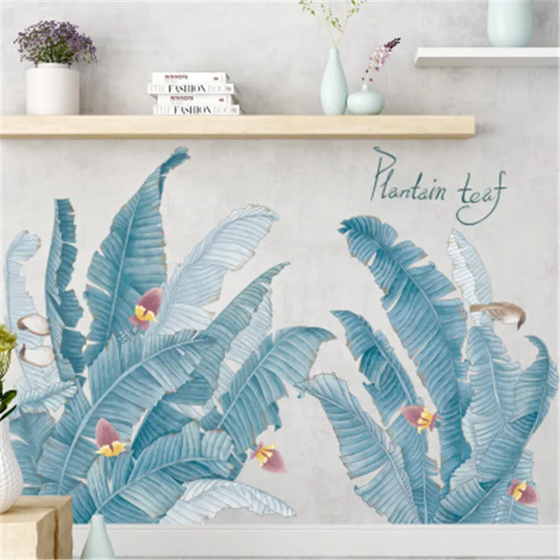 Скандинавский стиль банановый лист Настенная Наклейка для гостиной домашний