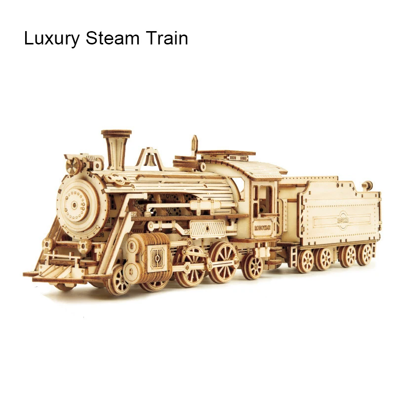 

3D Wooden Puzzle Train Model DIY Wooden Train Toy Mechanical train model kit DTT88