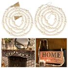 Наборы для подвешивания на стену в стиле бохо, Подарочные кисточки в стиле фермерского дома, макраме, гирлянды из деревянных бусин, джут, деревенский стиль, Декор для дома