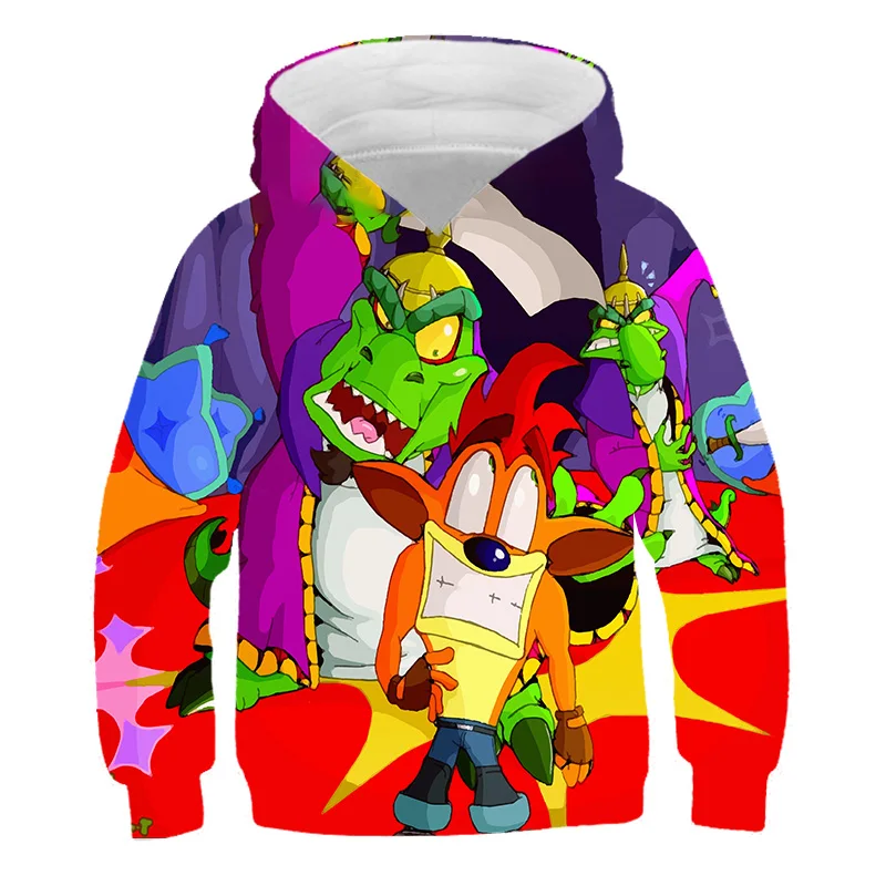 

Funny Crash Bandicoot Hoodies Kids Clothes Anime Sweatshirt Toddler Sweater Autumn Long Sleeve Baby Boy Clothes Round Neck Top