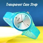 SKMEI повседневные ультра тонкие женские кварцевые часы в простом стиле, водонепроницаемые часы, женские прозрачные часы с ремешком, чехол Relogio Feminino