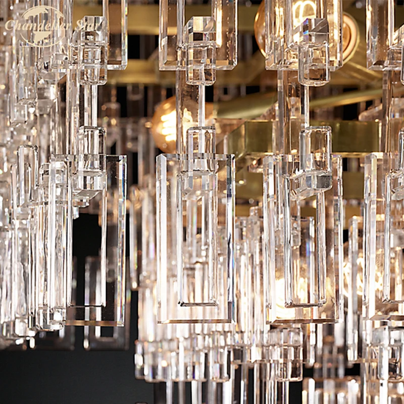 

Modern LED Chandeliers Lighting Glass Round Tiers Industrial Pendant Hanging Lamp Kitchen Bedroom Living Room Indoor Lighting