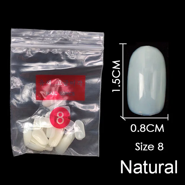 Natural-Size-8 Купите некоторые размеры s коротких круглых накладных гвоздей полный размер ногтей 0 1 2 3 4 5 6 7 8 доступны 3 цвета накладные ногти для ногтей DIY - Цвет: Natural-Size-8