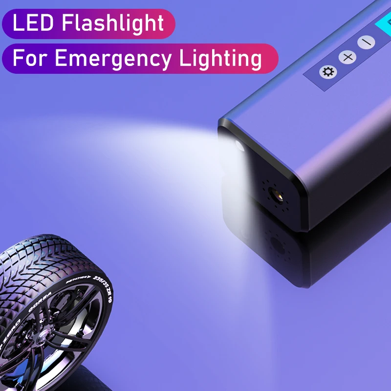 Comprar Compresor De Aire Portátil Para Inflar Neumáticos, Bomba De Aire Eléctrica Para Coche, Inflador De Neumáticos Inalámbrico A Presión E Iluminación LED