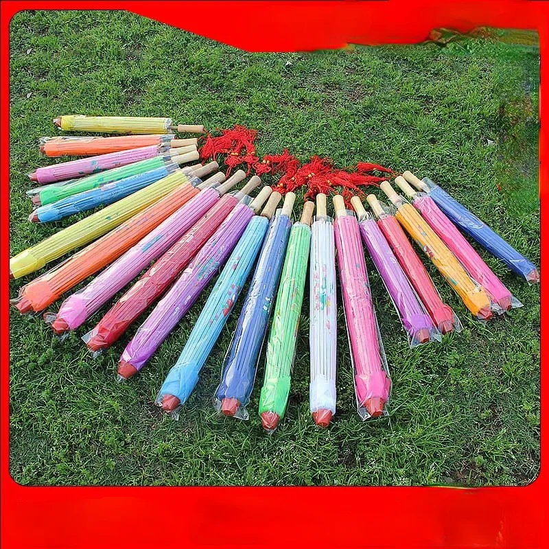 1pc Silk Cloth Umbrella Oil Paper Garden Decoration Children's Dance Performance Props Craft Supplies | Дом и сад