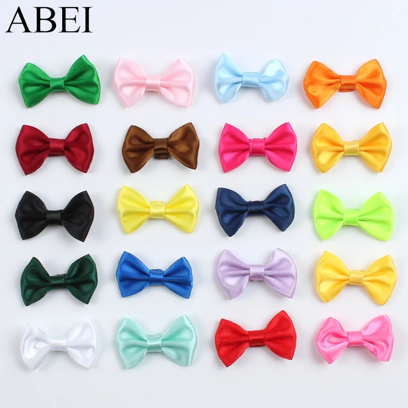 50pcs Single Face Satin Ribbon Bows Quality Hair Bow DIY Han