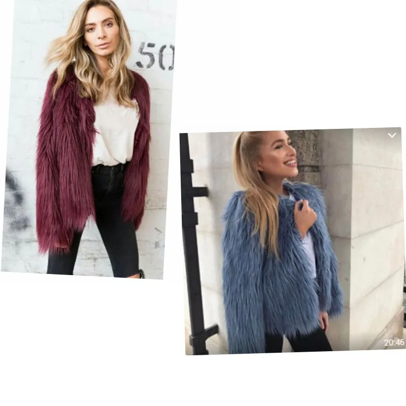 Модная куртка из искусственного меха Осень-зима 2019 Новая женская пушистая теплая