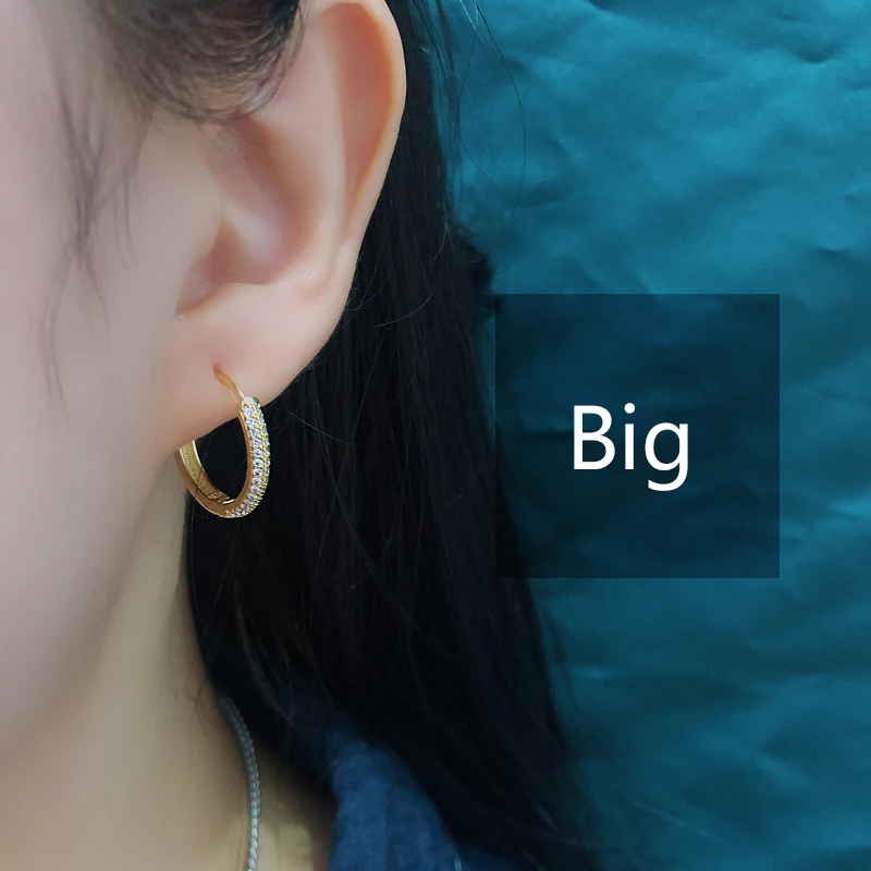 

WANTME Fashion Bohemian Pave Zircon Round Ear Buckle for Women Genuine 925 Sterling Silver Punk Hip Hop Unisex Earrings Jewelry