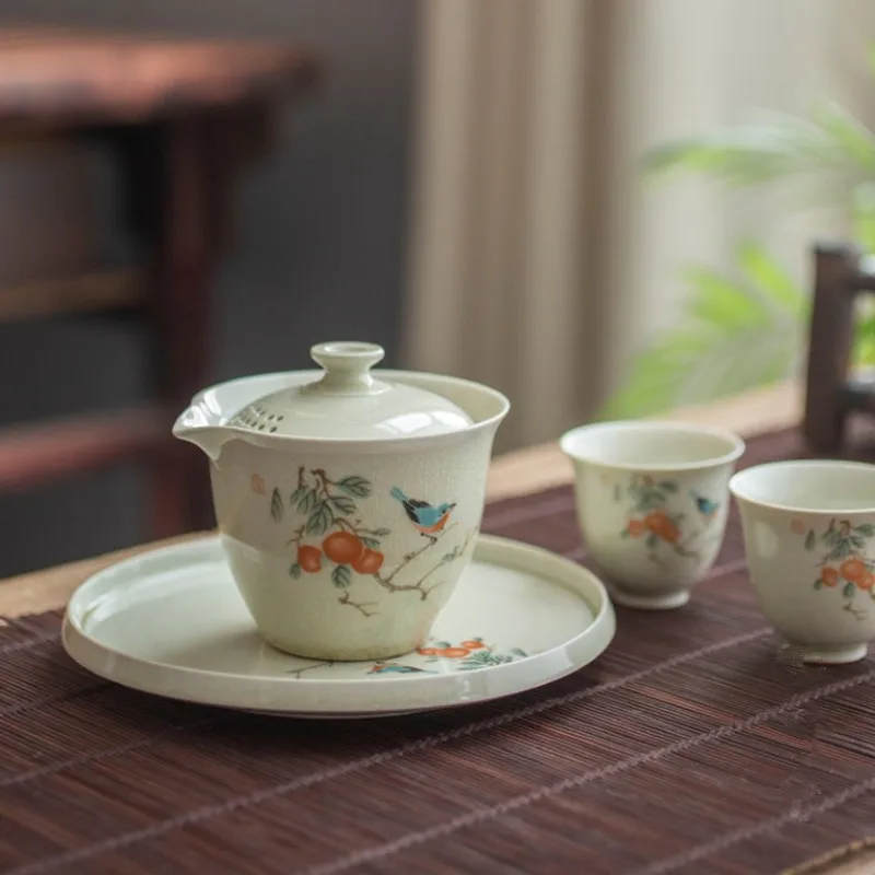 

Ручной чайник с древней зеленой глазурью, домашняя чаша Ruyao с треснувшим льдом, чайный набор кунг-фу, керамический чайник с фильтром