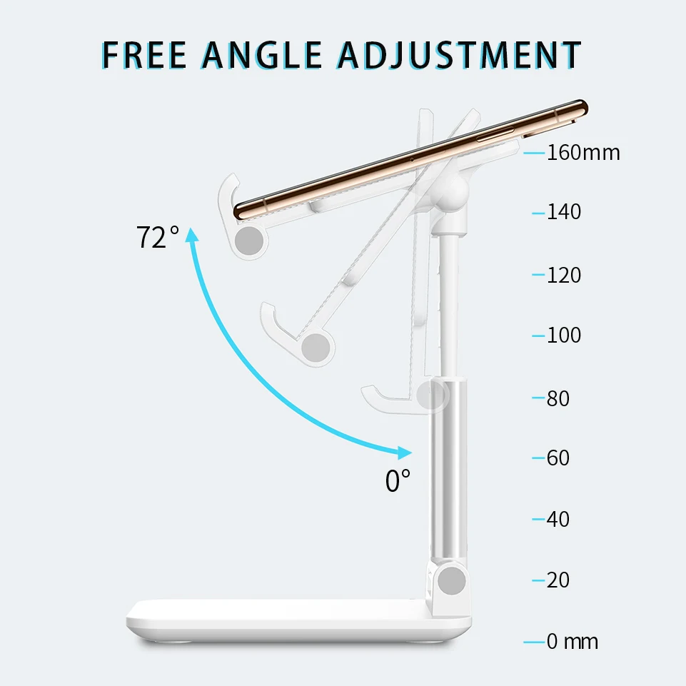 Universal Foldable Tablet Cell Phone Holder Rotation Flexible Metal & PC Bracket Desk Support Stand Mount For Online Lesson Live