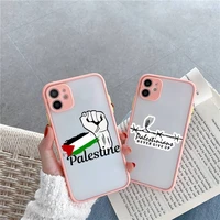free palestine phone case pink matte transparent for iphone 7 8 x xs xr 11 12 pro plus max mini clear funda