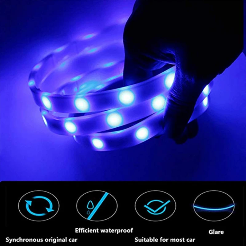 

New RGB Car Flexible LED Strip Decorative Atmosphere Lamp Car Side door atmosphere light Auto Neon Light Kit car Ambient light