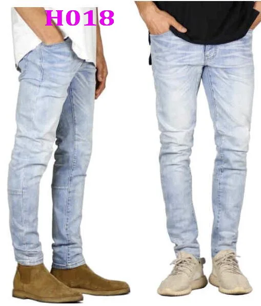 European American High Street Hip-Hop Big Hole Male Jeans Zipper Graffiti Men Jeans Pencil Denim Pants Multi-Style