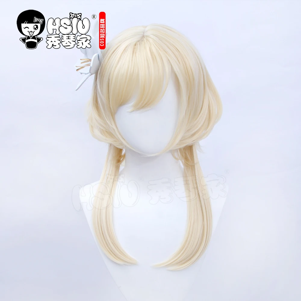 HSIU Genshin Impact cosplay Aether Wigs Lumine Heat Resistant Synthetic Hair + Free gift brand wig cap | Тематическая одежда и