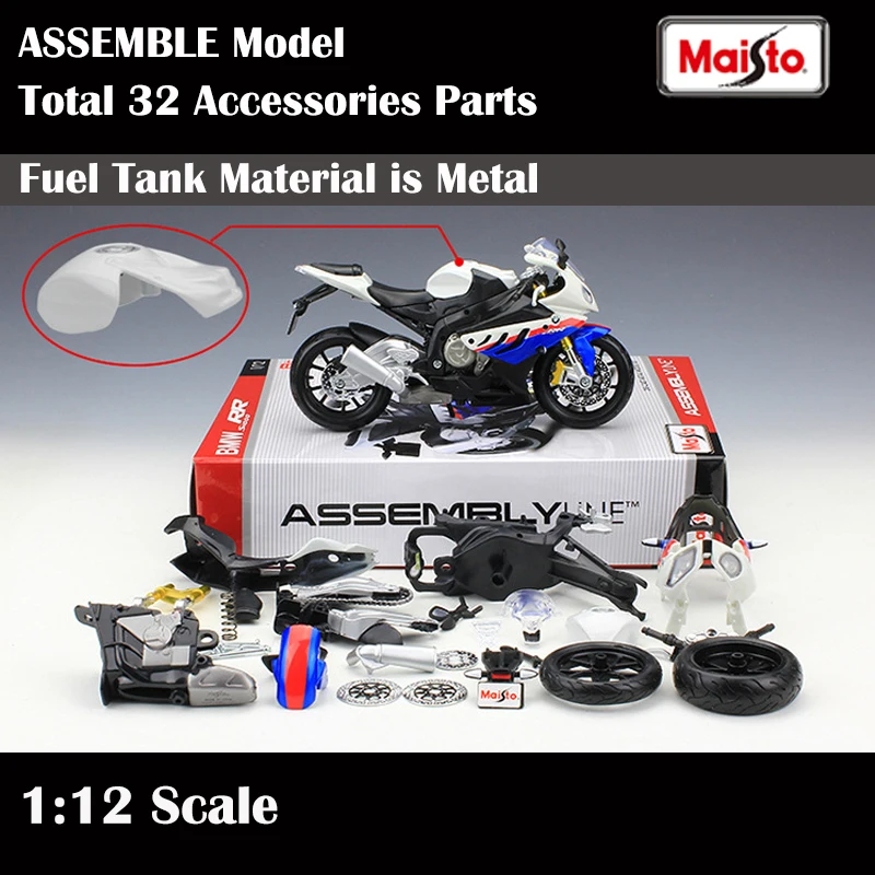 

Игрушки Maisto в стиле поп 1:12, мотоциклы BMW S1000 RR, сборные строительные автомобили, литые игрушки, коллекция детских игрушек