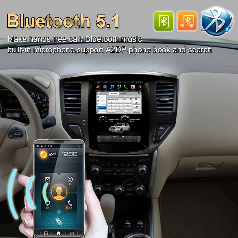 Вертикальный Автомобильный GPS-навигатор в стиле Tesla Android 9 0 для NISSAN Pathfinder 2013-Радио