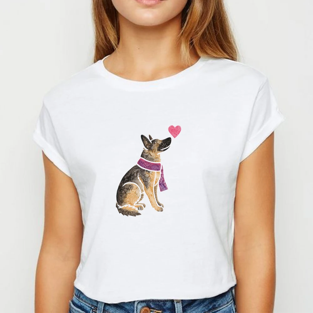 Женская футболка с коротким рукавом и круглым вырезом креативным принтом