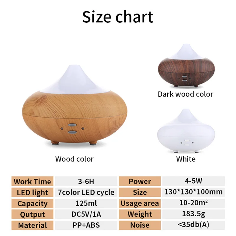 

Aroma Essential Oil Diffuser Air Humidifier Ultrasonic Purifier Fogger Mist Maker Wood Grain Aroma Diffuser Incense Lamp Smoker