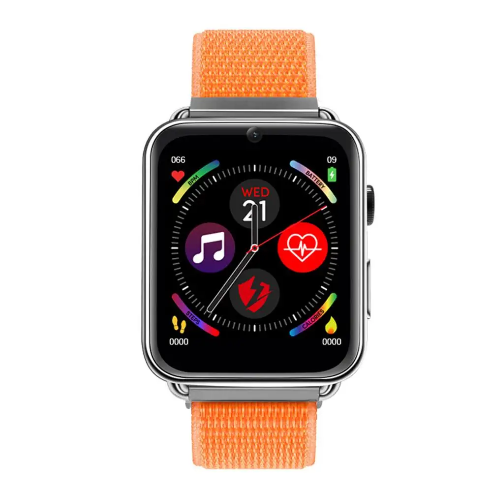 Nylon orange LEMFO LEM10, 4G, Смарт-часы, Android 7,1, 3G ram, 32G rom, 1,88 дюймов, большой экран, LTE, 4G, Sim Камера, gps, Wi-Fi, частота сердечных сокращений, для мужчин и женщин - Цвет: Nylon orange