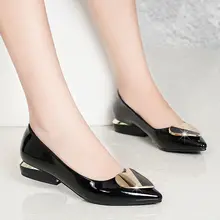 women light weight heart bezel beige slip on shoes lady casual black pointed toe low heel office shoes zapatos (4)