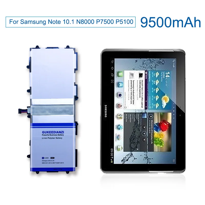 GUKEEDIANZI SP3676B1A(1S2P) 9500 мАч планшеты PC батарея для samsung GALAXY Note 10,1 GT N8000 N8010 P7500 P7510 Tab 2 P5100 P5110