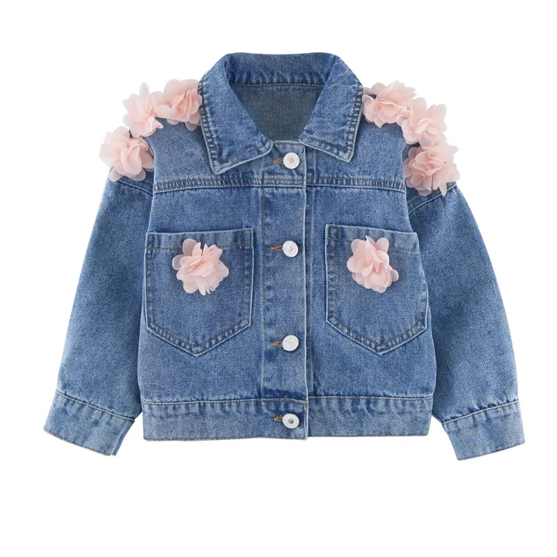 Единорогом для девочек Джинсовая куртка детей верхняя одежда ясельного возраста