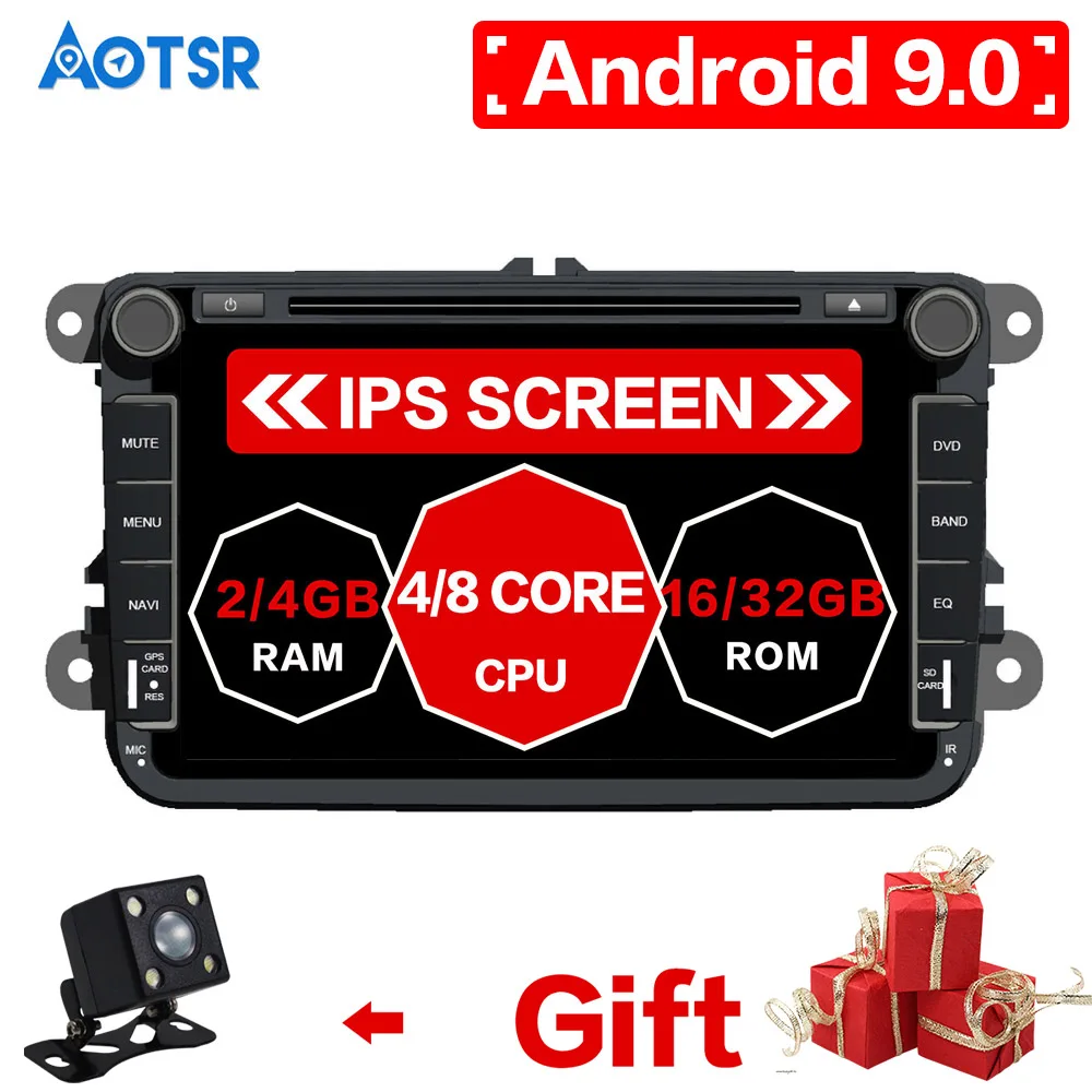 Автомобильный DVD плеер с радио Android 9 0 1 gps навигация для Volkswagen/VW golf/passat/tiguan/Skoda/Seat/VW