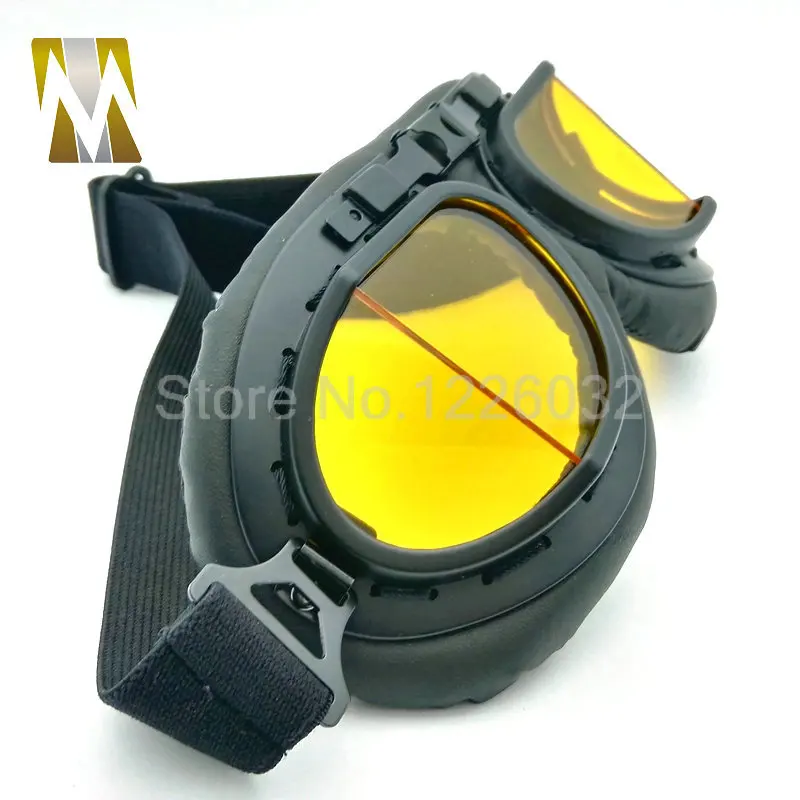 Черные солнцезащитные очки с янтарными линзами винтажные мотоциклетные