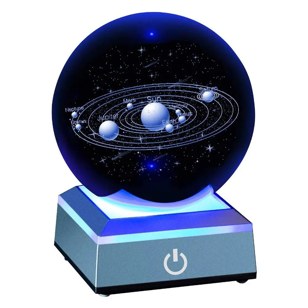 60/80 мм креативный 3D Солнечная система модель светодиодный светильник