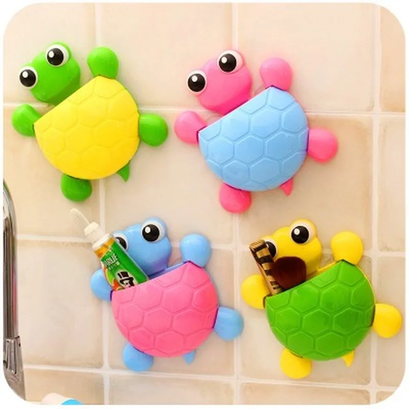 

Turtle Strong Suction Toothbrush Holder Turtle Toothbrush Toothpaste Holder Cartoon Couple Tooth-Cleaners Shelf Suction Cup