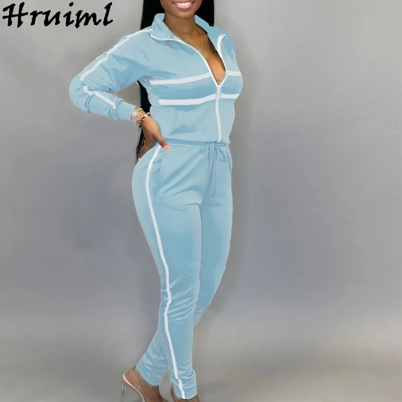 

Plus Size Two Piece Outfits for Women Casual Tracksuit Set Long Sleeve Top and Strappy Pants Sportswear Conjuntos De Mujer