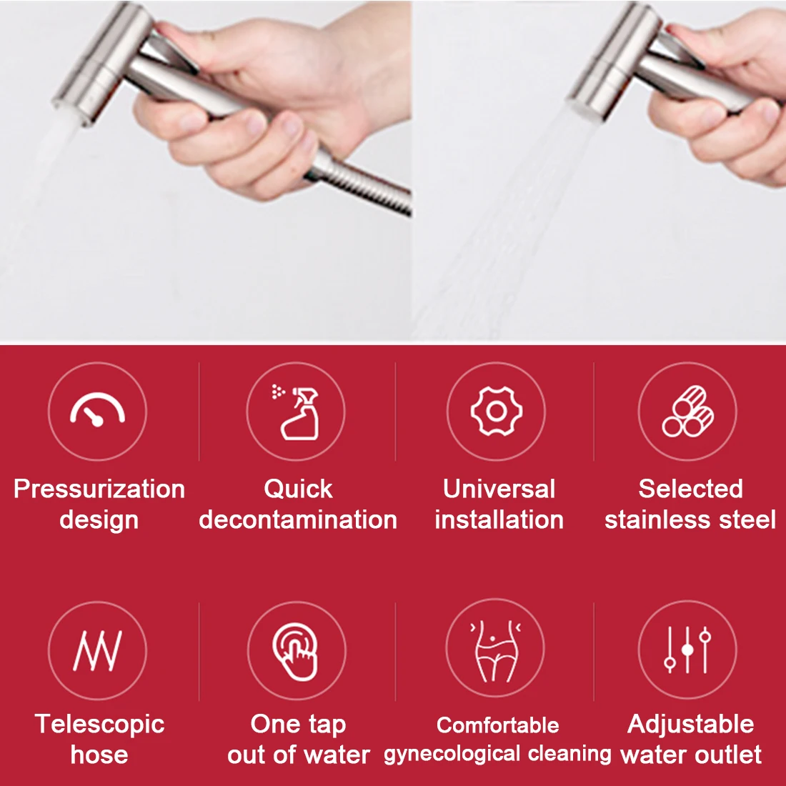 Ручной распылитель для биде и туалета из нержавеющей стали ванной комнаты