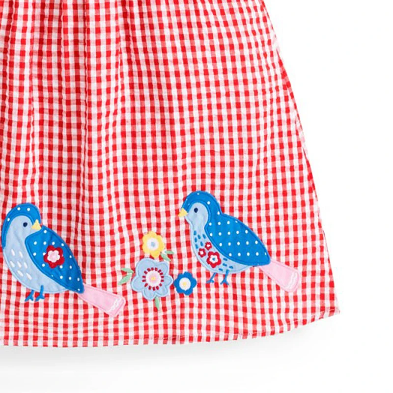 Little maven 2-7Years Лето Новорожденных Девочек Платье Животных Аппликация Новое Платье Малыша Хлопок Дети Дети Топы Тис Одежда для Девочек