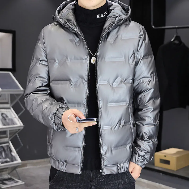 New Casual Winter White Duck Down Jackets Mens Short Black Grey Hooded Puffer Coat Lightweight Autumn Thick Warm Parkas Clothing