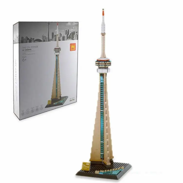 

Toronto CN Tower World Famous Places Architecture Models Building Brick Boys DIY Legoings Building Toys Gift