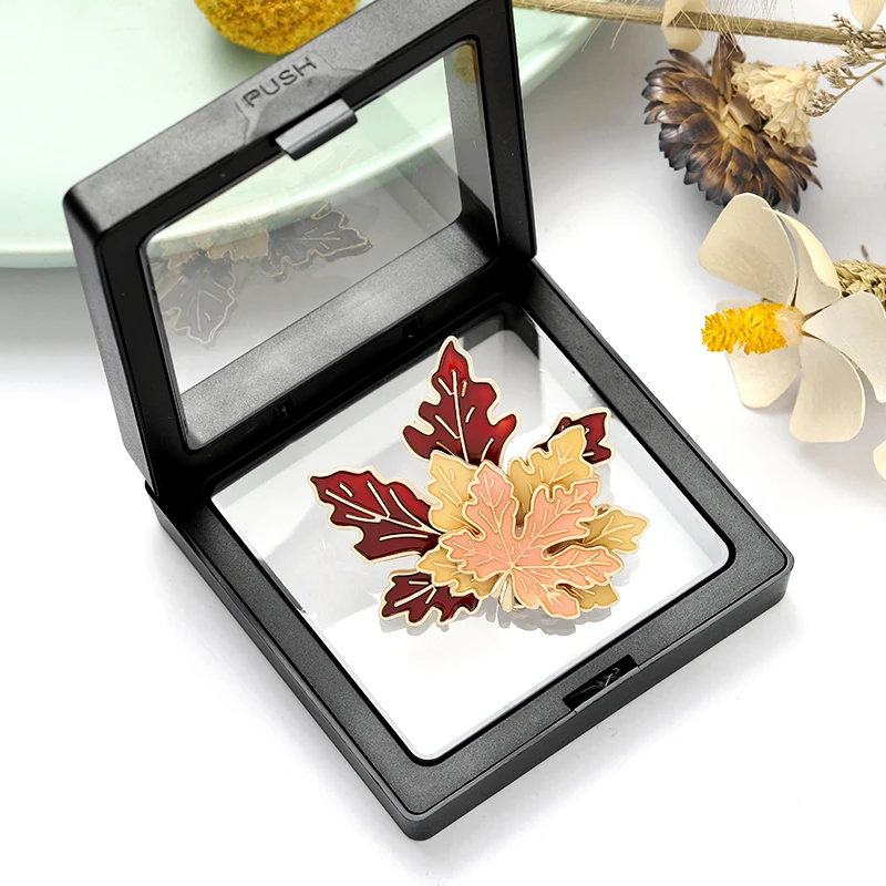 

Fall Custom Maple Leaf Enamel Pins Maple leaf Multi-layer Brooches Bag Lapel Pin Cartoon Plant specimen Jewelry Gifts for lovers