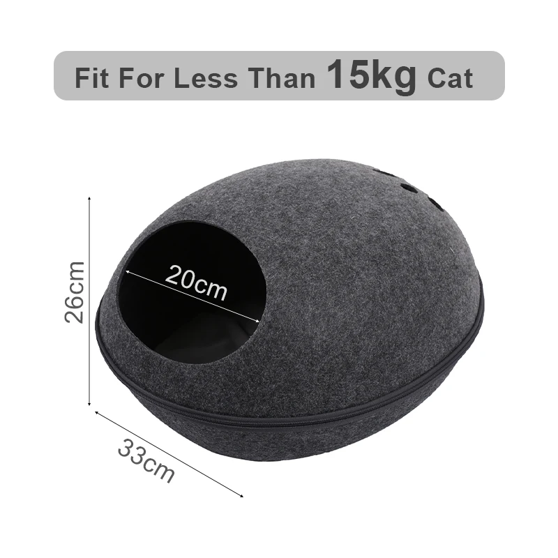 3 For 15KG Cat Gray Кровать для кошек, спальный мешок на молнии, войлочная ткань для кошачьего домика, корзина для кошек, мешки для животных, кровати, гнездо, подушка, товары для домашних животных - Цвет: 3 For 15KG Cat Gray