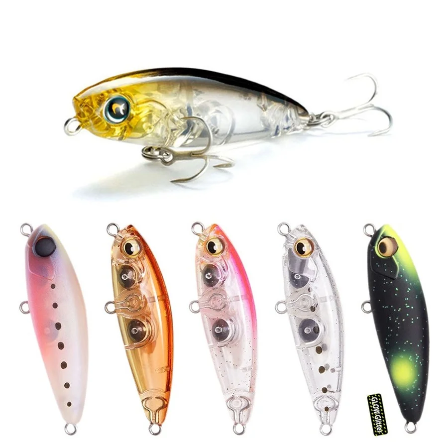 

Pencil Fishing Lures Topwater Wobblers 43mm 4.1g Surface Fishing Accessories Hooks Bass Pike Sparrow Hard Bait Entertainment
