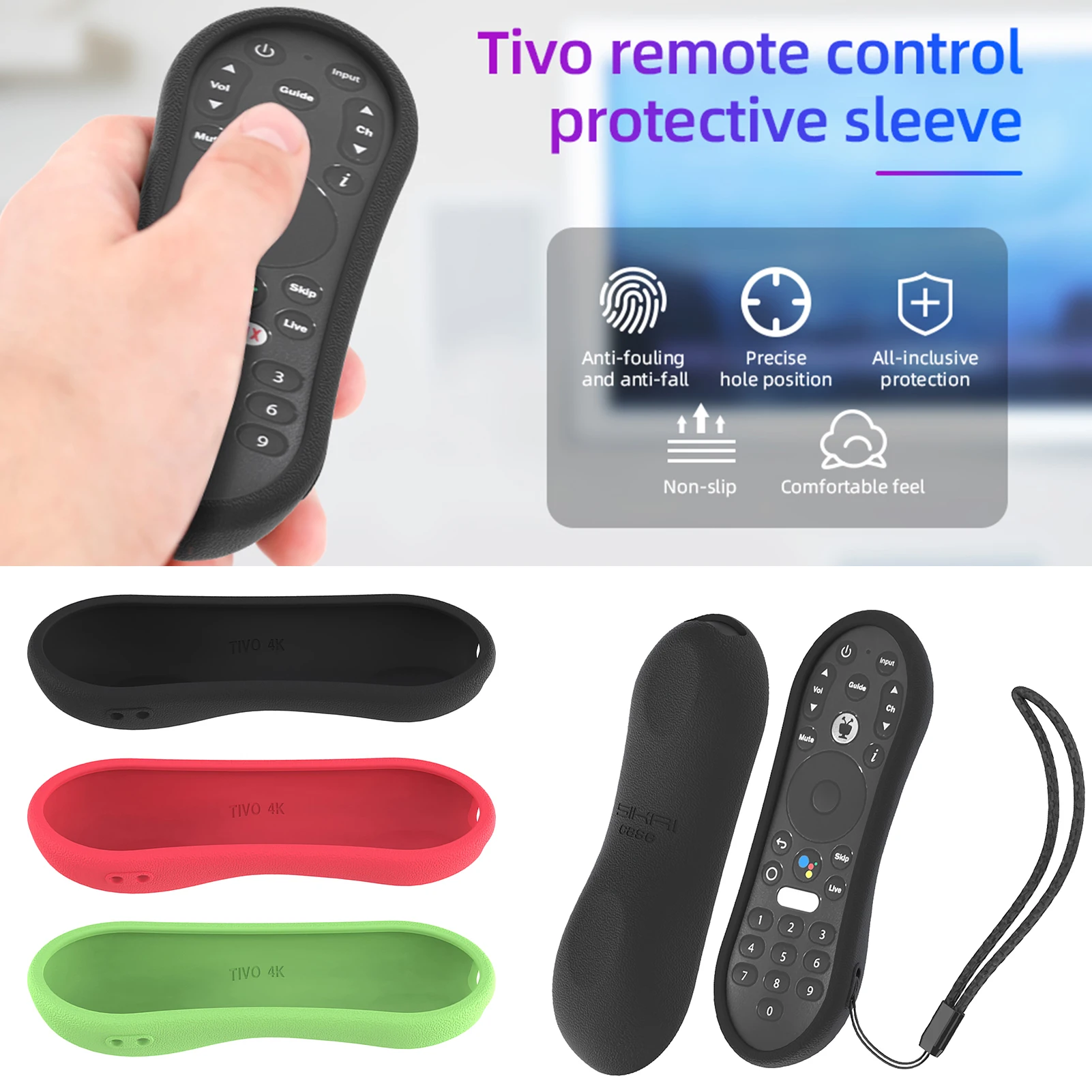 Rondaful Silicone Cover For TiVo Stream 4K Remote Control Shockproof Protective Skin Protection Shell Case | Электроника