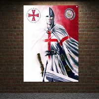 ancient cross legion banners flags wall art knights templar posters wall hanging ornaments mural canvas painting home decor e6