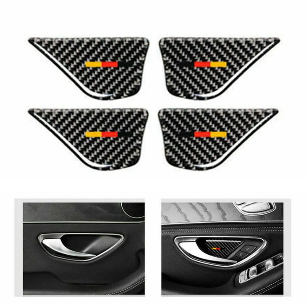 

ABS Plastic+carbon Fiber Cover Trim Carbon Fiber Interor Door Handle Bowl Cover Trim For Mercedes Benz C Class W205