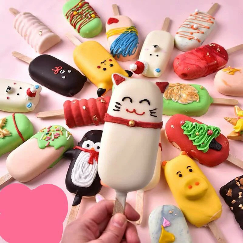 4 силиконовые полости для заморозки мороженого формы конфеты бар делая