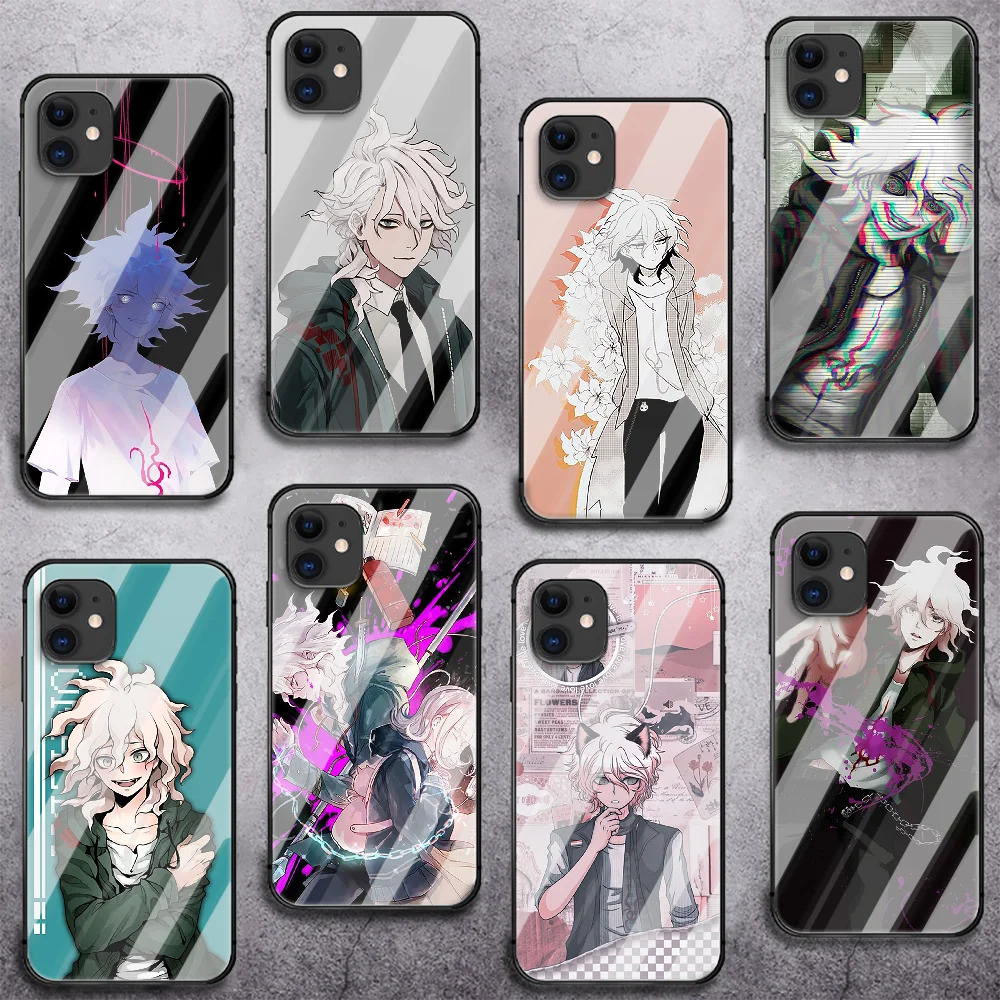 

Danganronpa Nagito Komaeda Tempered Glass Phone Case For IPhone 5 6 7 8 11 12 13 S SE X Xs Xr Plus Pro Max IPhone13 Mini Cover